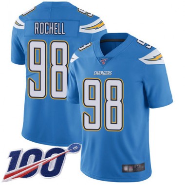 Los Angeles Chargers NFL Football Isaac Rochell Electric Blue Jersey Men Limited 98 Alternate 100th Season Vapor Untouchable